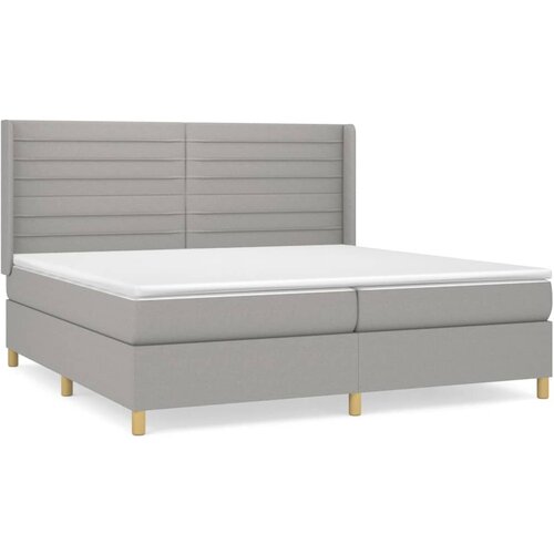 Maison Chic Box spring postelja - Vzmetna postelja z vzmetnico svetlo siva 200x200 cm blago SL13893, (21902852) Cene