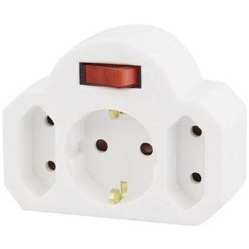 Emos razdelilnik/adapter 1 šuko + 2 euro, stikalo bel Cene