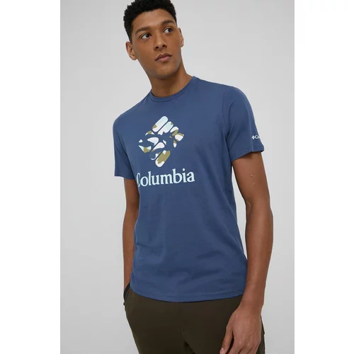Columbia Pamučna majica boja: tamno plava, s tiskom, 1888813.-106