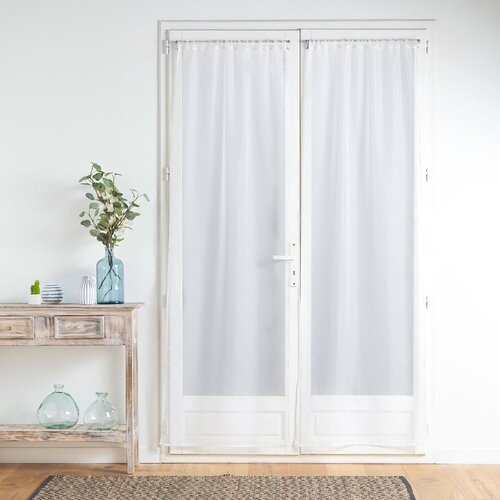 Douceur d int&amp;eacute;rieur Bele prosojne zavese v kompletu 2 ks iz mikrosatena 70x200 cm Voiline &amp;ndash; Slike