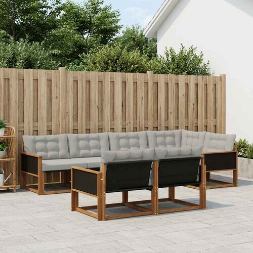  Set vanjskih sofa 7 kom. Prirodna i svjetlosiva Cene