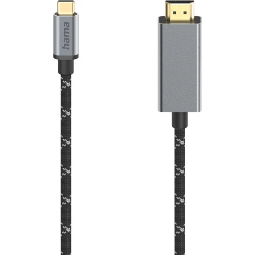 Hama video kabl USB-C na HDMI, 4K, 1.50m, alu Slike