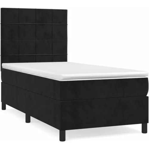 vidaXL Box spring postelja z vzmetnico črna 80x200 cm žamet, (20892604)