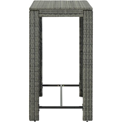  Vrtni barski stol sivi 100 x 60,5 x 110,5 cm od poliratana Slike