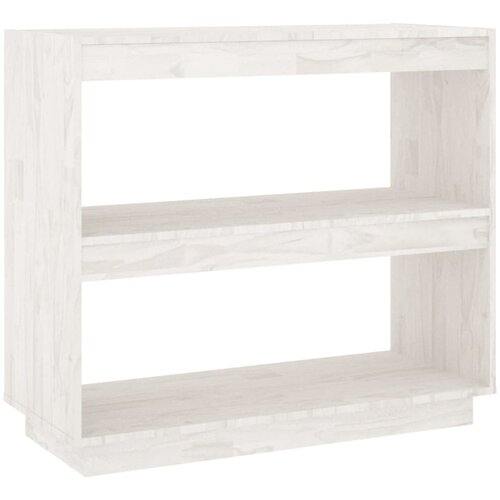 Maison Chic Knjižna omara - Knjižni regal bela 80x35x71 cm trdna borovina, (21726054) Cene