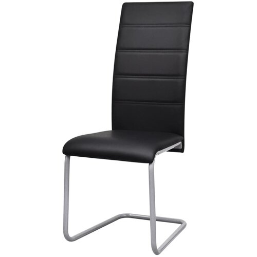 Maison Chic Nihajni Jedilni stoli - Vzorci stoli 4 kosi črno umetno usnje A1568, (22031359) Slike
