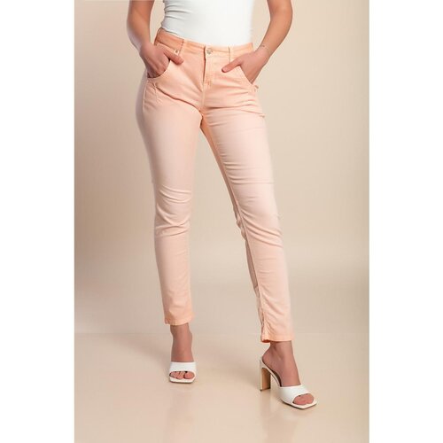 Fenzy Plus Size Oprijete Bombažne Hlače, Marelične Cene