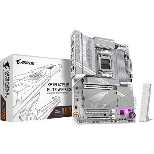 Gigabyte AM5, AMD X870, 4x DDR5 AMD EXPO, Ultra-Fast Storage：4x M.2 slots, including 3x PCIe 5.0 x4 Slike