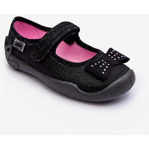 Kesi Children's slippers Ballerina bow Befado Black