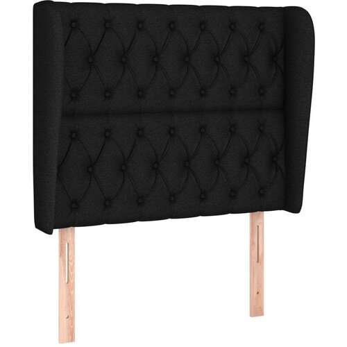  Uzglavlje s u&amp;scaron;ima crno 103x23x118/128 cm od tkanine Slike