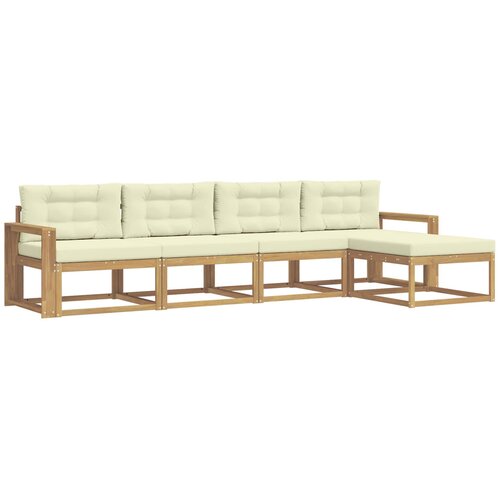 vidaXL Zunanja garnitura za sedenje 4 pcs Bela in krem Poliester, (5000281484) Cene