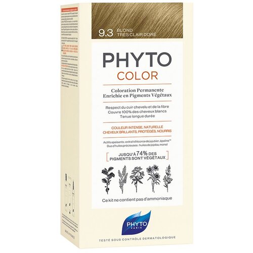 Phyto Color barva za lase z rastlinskimi izvlečki odtenek 9.3 Very Light Golden Blonde 3 kos Cene