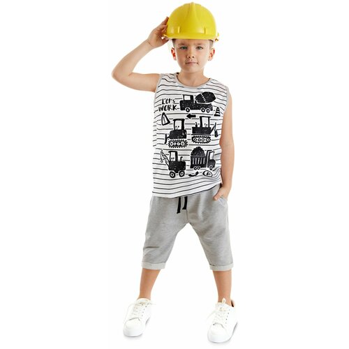 Denokids Boys Construction Truck T-shirt Capri Shorts Set Cene