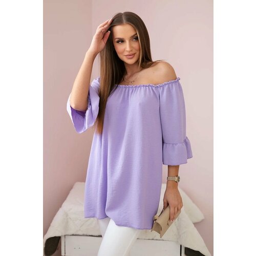 Kesi Spanish blouse with ruffles on the sleeve light purple Slike