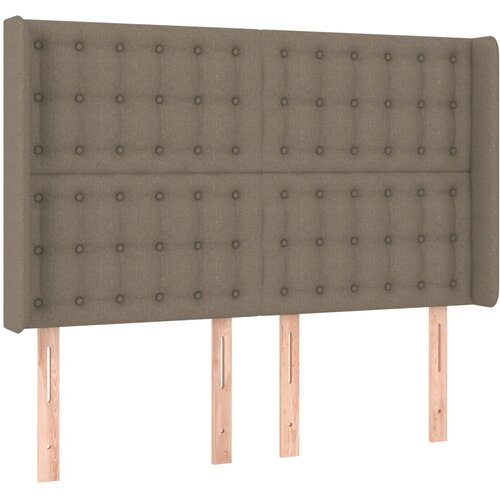  box spring s madracem LED smeđesivi 140x190 cm tkanina Slike