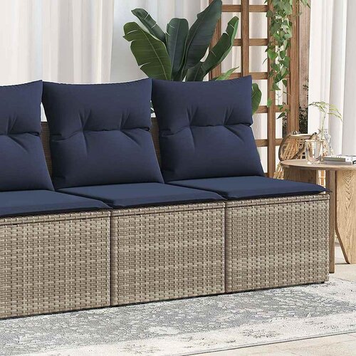 vidaXL 2-dijelni set vrtnih sofa poliratan i bagrem s jastucima sivi Cijene