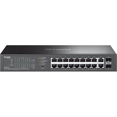 Tp-link ES220GP Omada 20-Port Gigabit Easy Managed Switch with 16-Port PoE+, 16x G PoE+ Ports, 2x G Non-PoE Ports, 2x G SFP Ports, 802.3at/af, 150 W PoE Power, 1U 13-inch Rack-mountable Steel Cijene