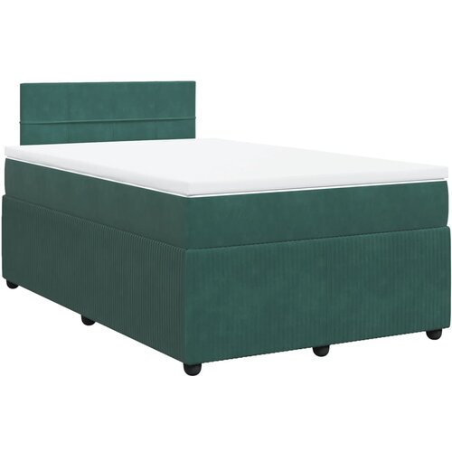 vidaXL Box spring postelja z vzmetnico temno zelen 120x190 cm žamet, (21321497) Cene
