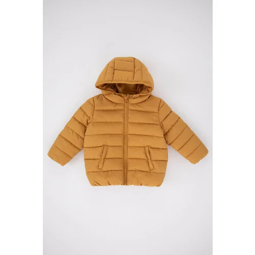 Defacto Baby Boy Water Repellent Hooded Fleece Lined Coat