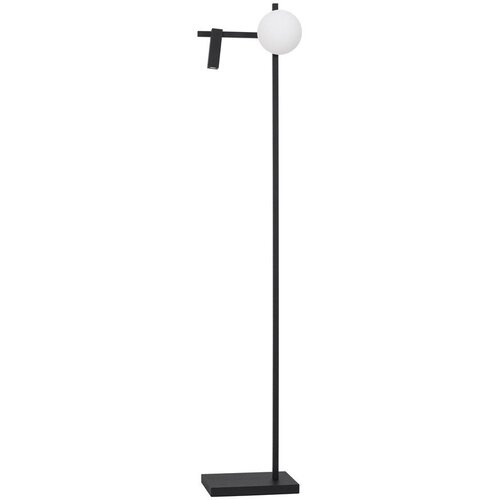 Nova Luce Bela/črna kovinska LED stoječa svetilka z upogljivo konstrukcijo s steklenim senčilom (vi&scaron;ina 150 cm) Joline &ndash; Cene