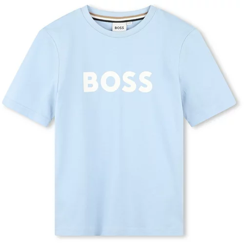 BOSS Kidswear Majica svetlo modra / bela