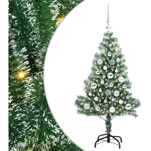 VidaXL Umjetno Božićno Drvo s Snježnim Flokom i LED Svjetlom 120 cm Slike