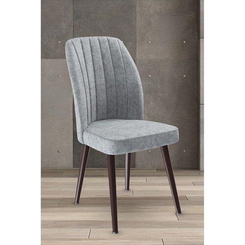 Hanah home set trpezarijskih stolica Platinum 6 kom, siva tkanina Jerry, braon metalne noge Cene
