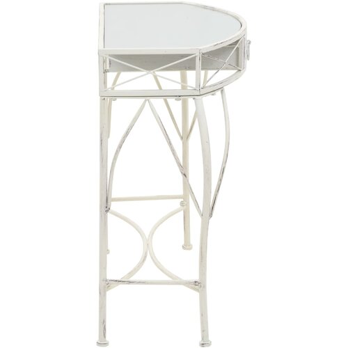  Bočni stolić u francuskom stilu metalni 82 x 39 x 76 cm bijeli Slike