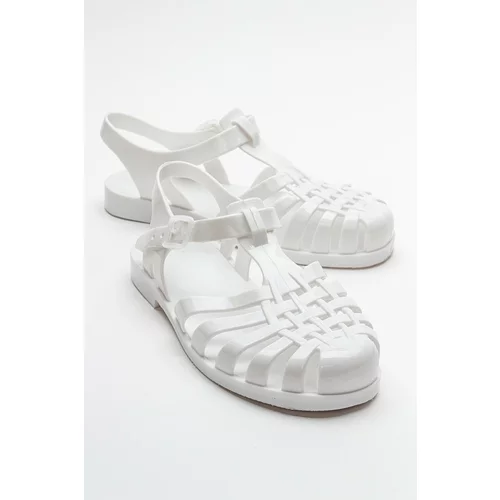 LuviShoes FLENK Women's White Sandals