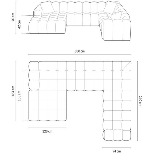 Cosmopolitan Design Kutna garnitura od &amp;scaron;enila boja terakote (s desnim kutom/u obliku slova &amp;quot;U&amp;quot;) Treno &amp;ndash; Slike