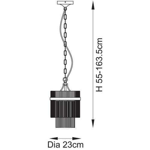  Endon 112572 - Luster na lancu MARIETTA 1xE27/10W/230V mesing/proziran Slike