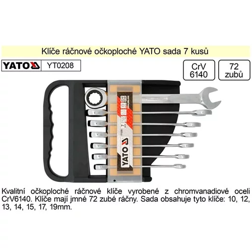 Yato Ključi z ragljo set 7 kosov 10-19mm, (20687480)