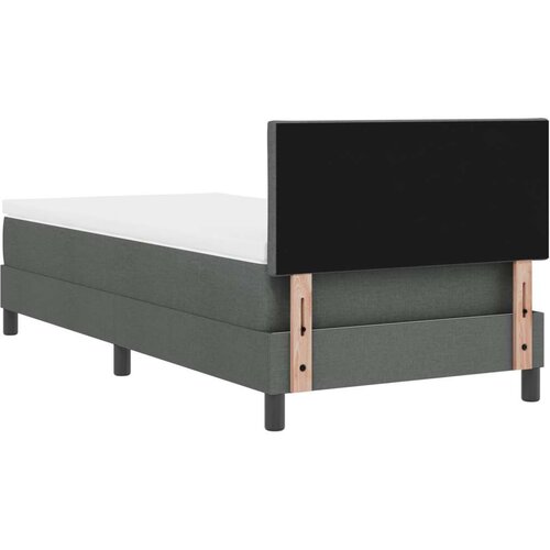  Krevet s kutijom s madracem tamno sivi 100x200 cm tkanina Slike