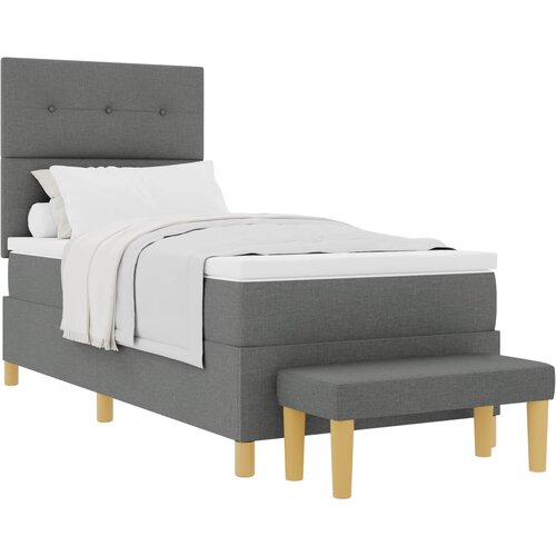  Krevet s opruga kutije Tamno siva 200 x 100 cm tkanina Slike