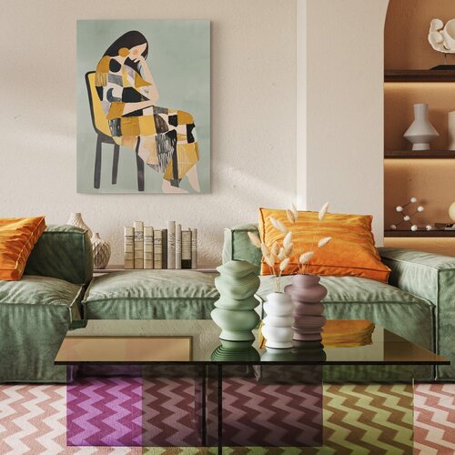 Styler Slika z ročno naslikanimi elementi 70x100 cm Penelope &amp;ndash; Slike