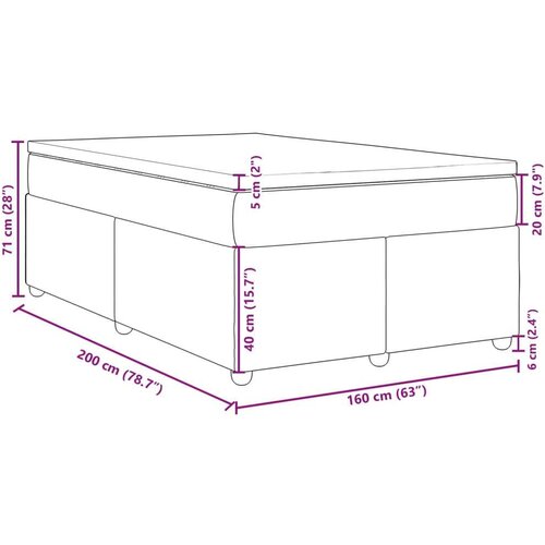 VidaXL Okvir kreveta s oprugama i madrac svjetlosivi 160x200cm tkanina Slike