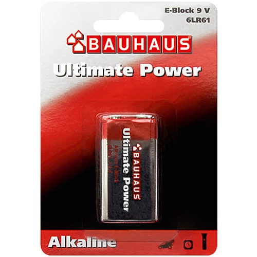BAUHAUS Alkalna baterija Ultimate Power (E Block, alkalno-manganova, 9 V, 1 kos)