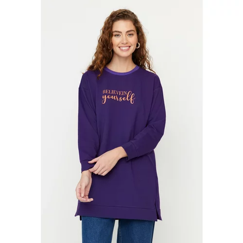 Trendyol Sweatshirt - Purple - Oversize