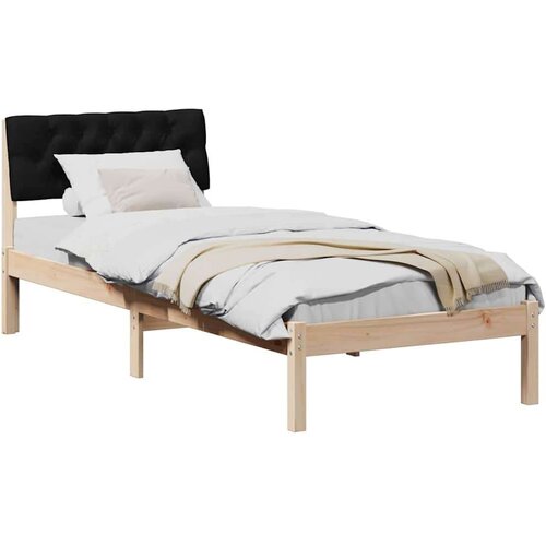  Okvir kreveta Smeđa i crna 75 x 190 cm Masivna borovina Slike