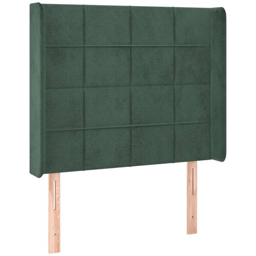 Maison Chic Posteljno vzglavje - Vzglavna omarica - Nočna omarica z u&amp;scaron;esi temno zeleno 103x16x118/128 cm žamet, (21712770) Slike