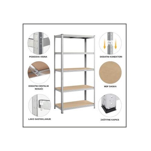 Epro Metalna montažna polica Standard 180x90x35cm, metal-drvo, 875kg (5x175kg) Cene