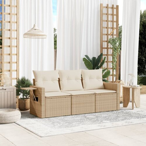 vidaXL 3-dijelni set vrtnih sofa od poliratana s jastucima bež Cijene