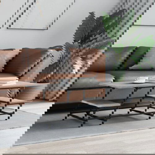 VidaXL Klubska mizica siva sonoma 100x50,5x40 cm inženirski les Slike