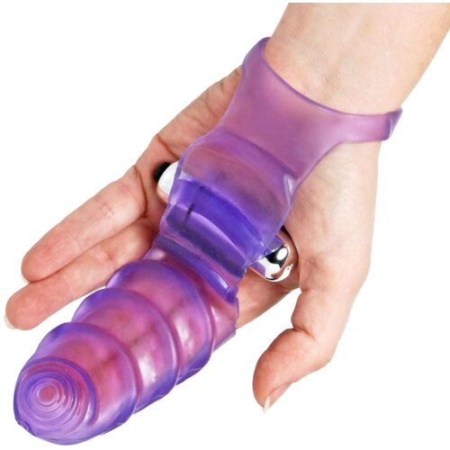 Frisky Double Finger Banger Vibrating G-Spot Glove Purple Slike