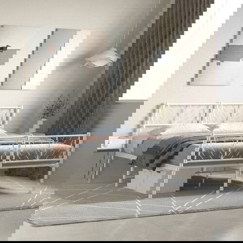 vidaXL Metalni okvir kreveta uzglavlje i podnožje bijeli 140 x 190 cm Cijene