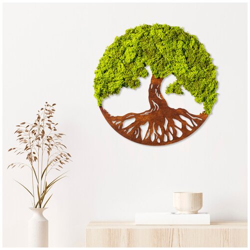  Zidna dekoracija drvo sa zelenilom MDF 44x44 cm Cijene
