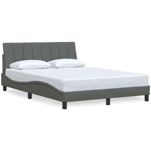 VidaXL okvir za krevet bez madraca tamnosivi 140 x 190 cm od tkanine Slike