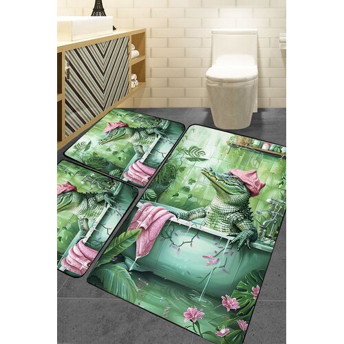 Lessentiel Maison Set tepiha za kupatilo, 3 komada, Zelena Slike