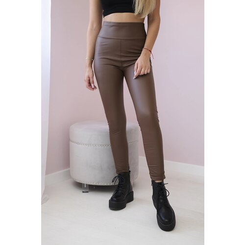 Kesi Włoski Włoski Insulated pants made of eco leather brown Cijene