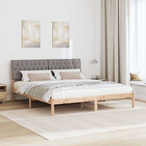 VidaXL krevetni okvir s tapiciranim uzglavljem Smeđa 180 x 200 cm Slike